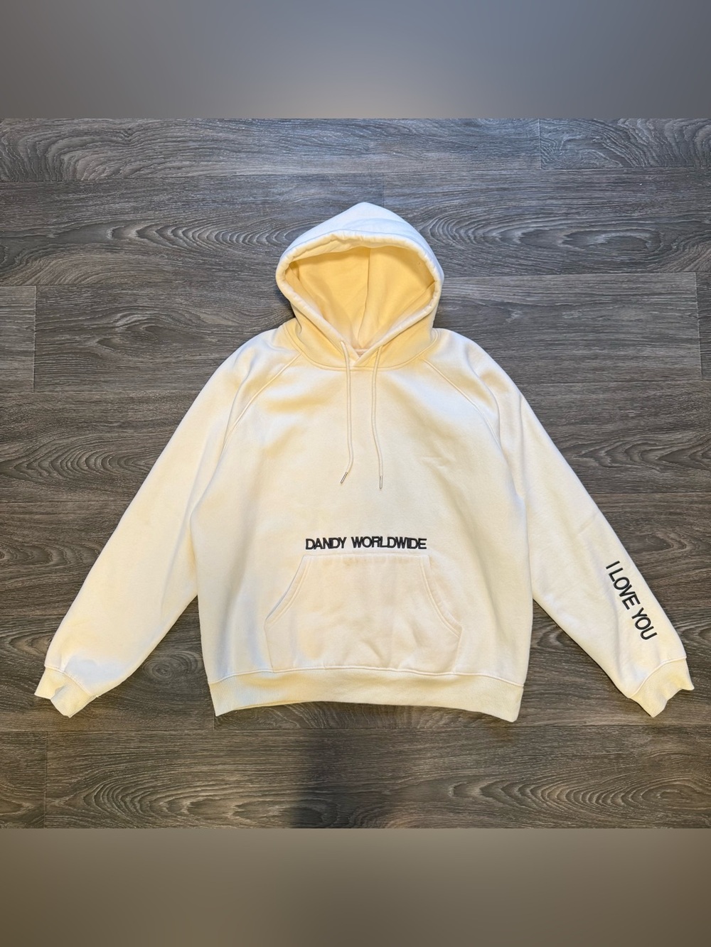 dandy worldwide “words of affirmation” embroidered cotton oversized lux hoodie